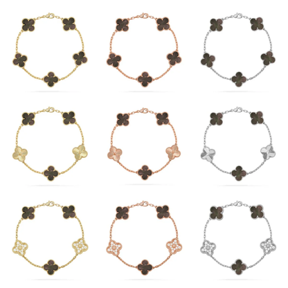 [Eterna Jewels] CLOVER 5 MOTIV GRAUES PERLMUTT-ARMBAND KOLLEKTION