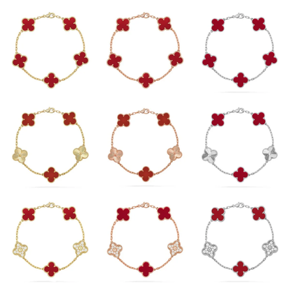 [Eterna Jewels] KLEEBRIEF 5 MOTIV ROTER KORNEOL-ARMBANDKOLLEKTION