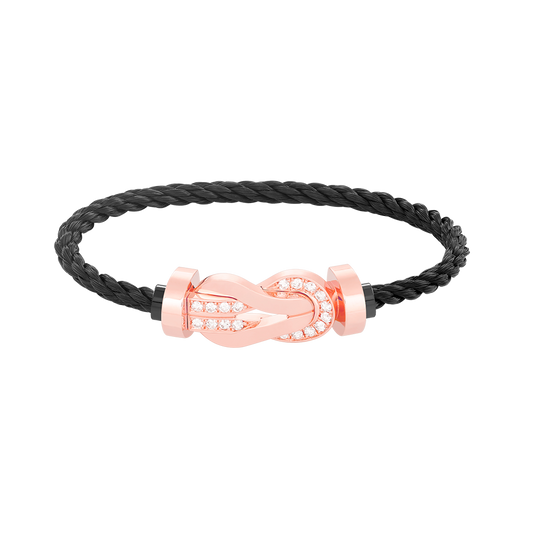 [Eterna Jewels]CHANCE GROSSE 8-FIGUREN SCHNALLE HALBDAMANT ARMREIF ROSEGOLD