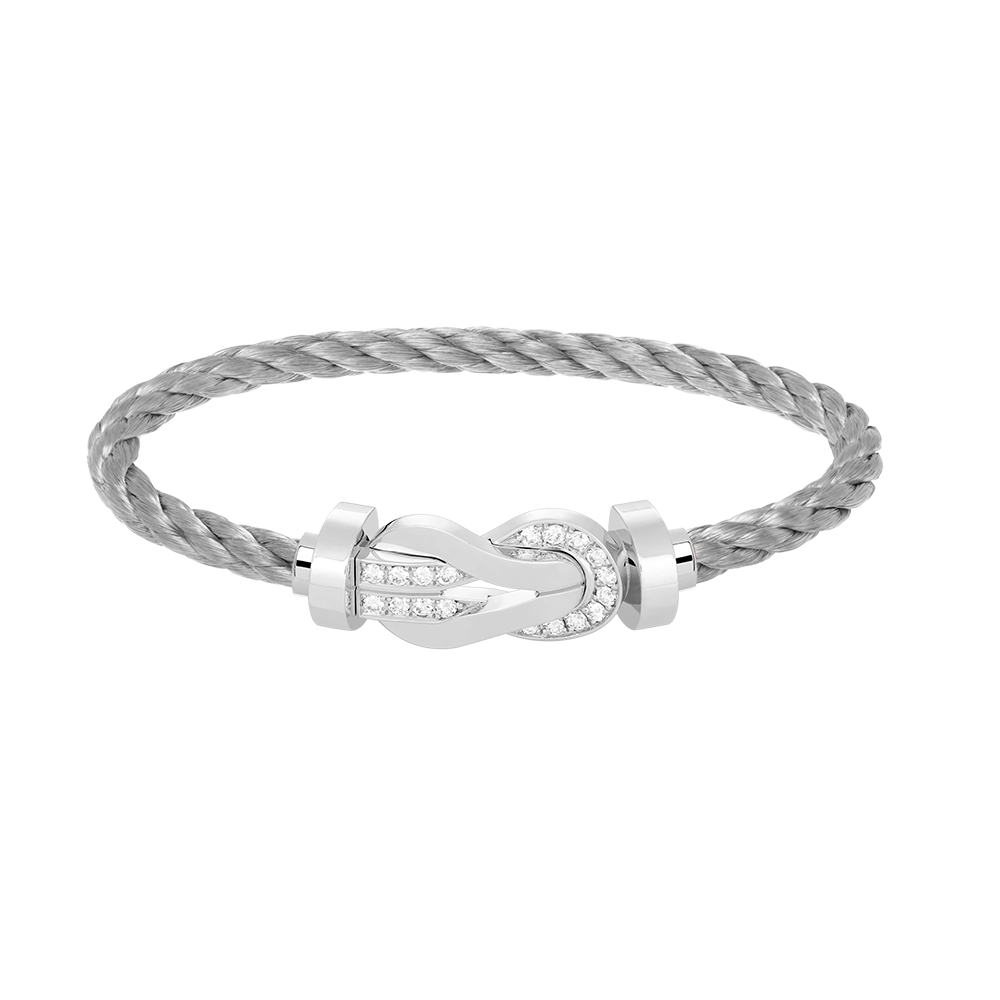 [Eterna Jewels]CHANCE GROSSE 8 FIGUREN SCHNALLE HALB DIAMANT ARMREIF SILBER