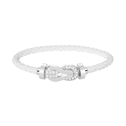 [Eterna Jewels]CHANCE GROSSE 8 FIGUREN SCHNALLE HALB DIAMANT ARMREIF SILBER