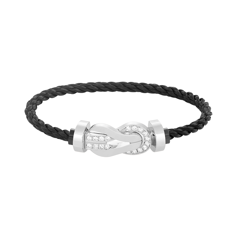 [Eterna Jewels]CHANCE GROSSE 8 FIGUREN SCHNALLE HALB DIAMANT ARMREIF SILBER