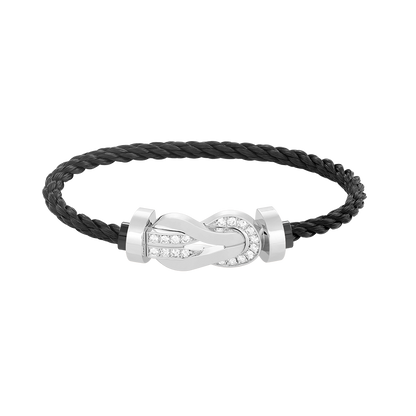 [Eterna Jewels]CHANCE GROSSE 8 FIGUREN SCHNALLE HALB DIAMANT ARMREIF SILBER