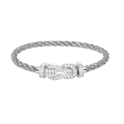 [Eterna Jewels]CHANCE GROSSE 8-FIGUREN SCHNALLE VOLL DIAMANT ARMREIF SILBER