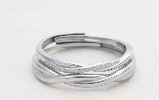 Platinum Matte Matching Rings