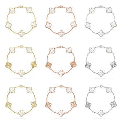 [Eterna Jewels]KLEE WEISSE PERLEN-PERLMUTT-5-MOTIV-ARMBAND-KOLLEKTION