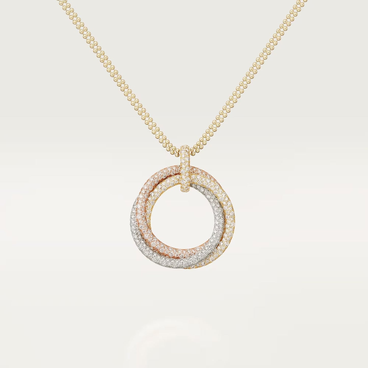 [Eterna Jewels]TRINITY LARGE FULL DIAMOND  NECKLACE