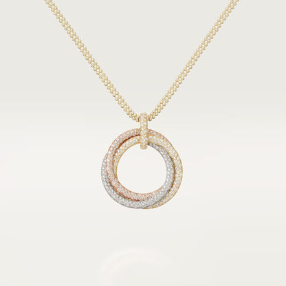 [Eterna Jewels]TRINITY LARGE FULL DIAMOND  NECKLACE