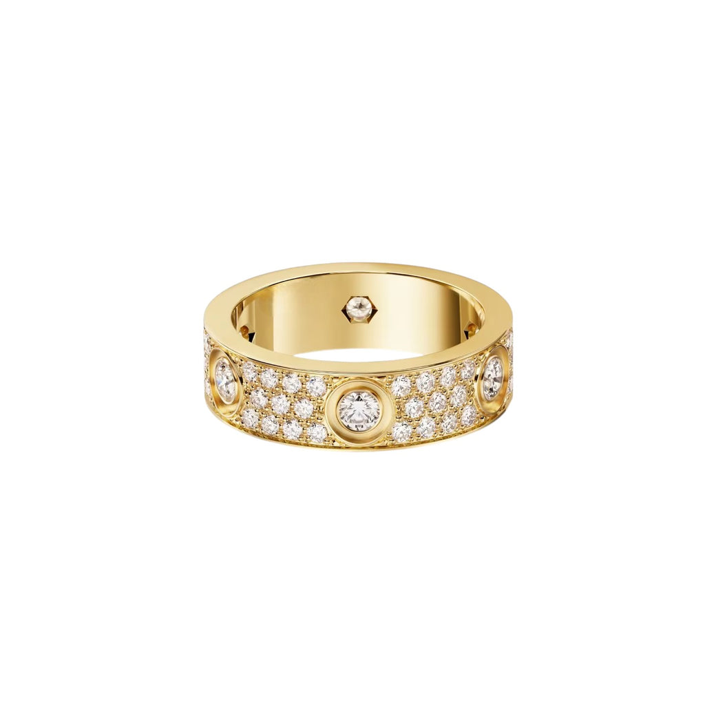 [Eterna Jewels]LOVE 5.5MM FULL-PAVE 6-DIAMOND RING