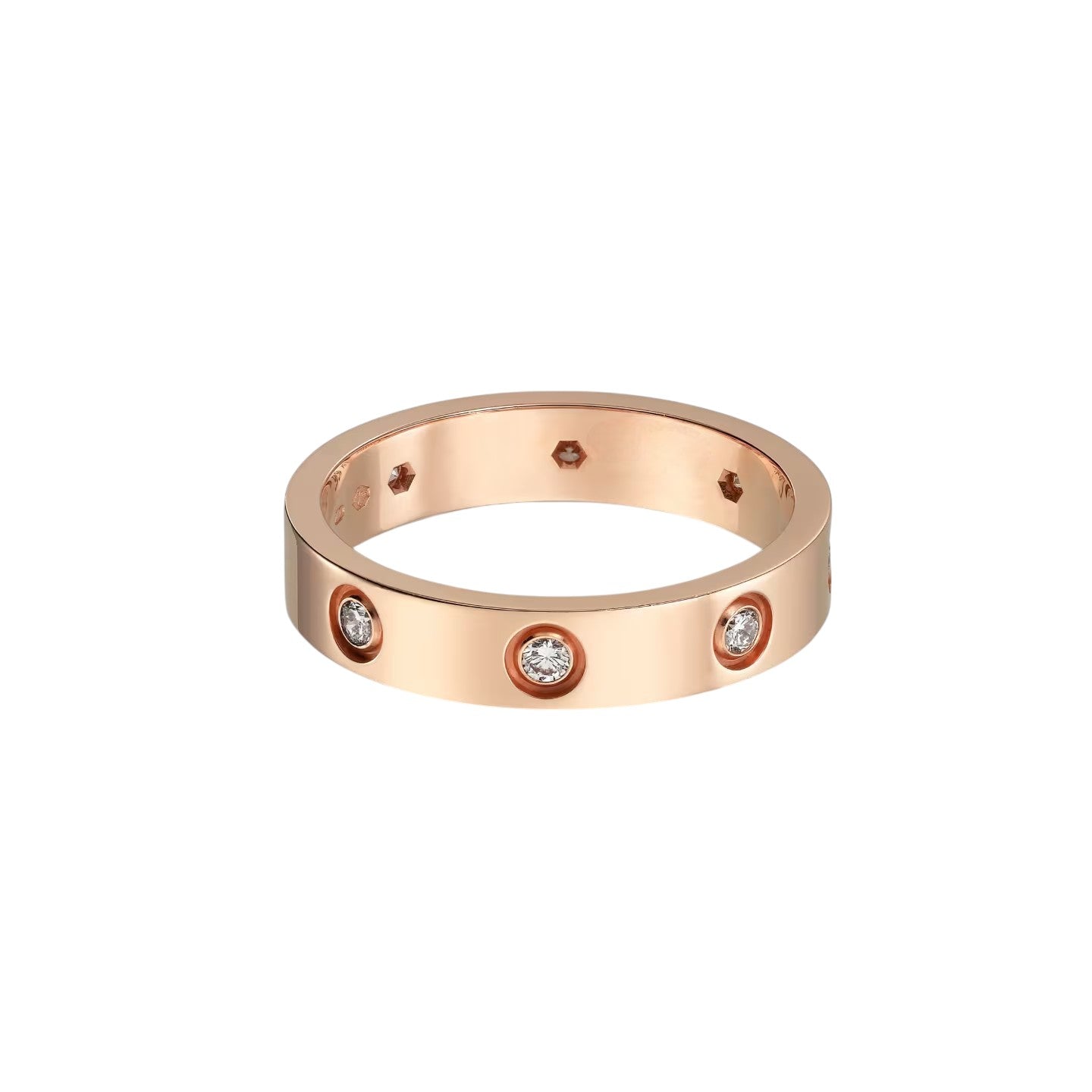 [Eterna Jewels]LOVE 4MM 8 DIAMOND RING