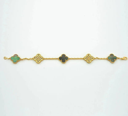 [Eterna Jewels] CLOVER 5 MOTIV GRAUES PERLMUTT-ARMBAND KOLLEKTION