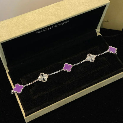 [Eterna Jewels] KLEEBRAUM 5 MOTIV VIOLETT ARMBAND KOLLEKTION