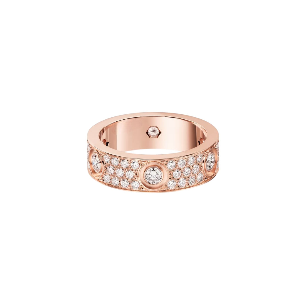 [Eterna Jewels]LOVE 5.5MM FULL-PAVE 6-DIAMOND RING