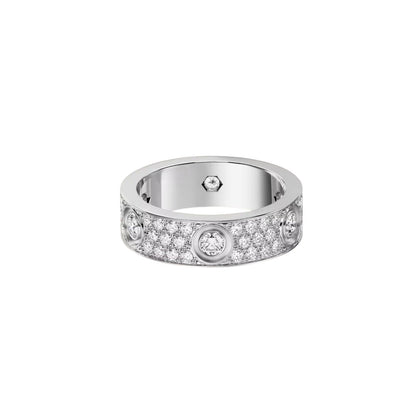 [Eterna Jewels]LOVE 5.5MM FULL-PAVE 6-DIAMOND RING