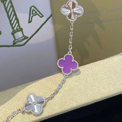 [Eterna Jewels] KLEEBRAUM 5 MOTIV VIOLETT ARMBAND KOLLEKTION