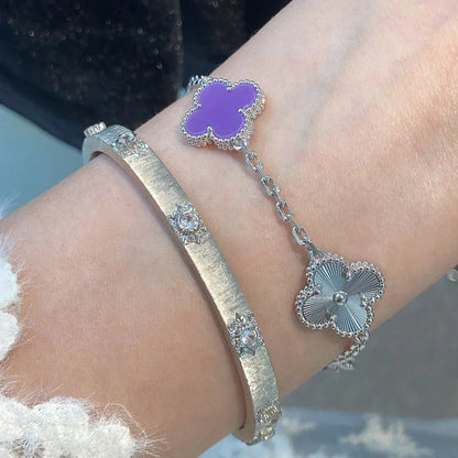 [Eterna Jewels] KLEEBRAUM 5 MOTIV VIOLETT ARMBAND KOLLEKTION