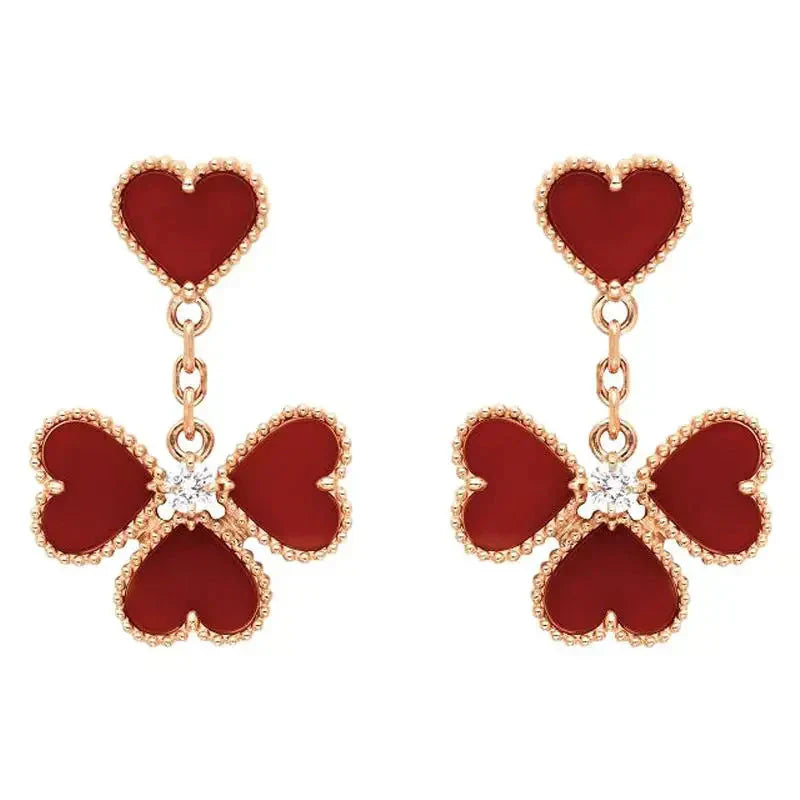 [Eterna Jewels]SÜSSES KLEE-KARNEOL-OHRRINGE