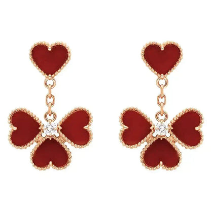 [Eterna Jewels]SÜSSES KLEE-KARNEOL-OHRRINGE