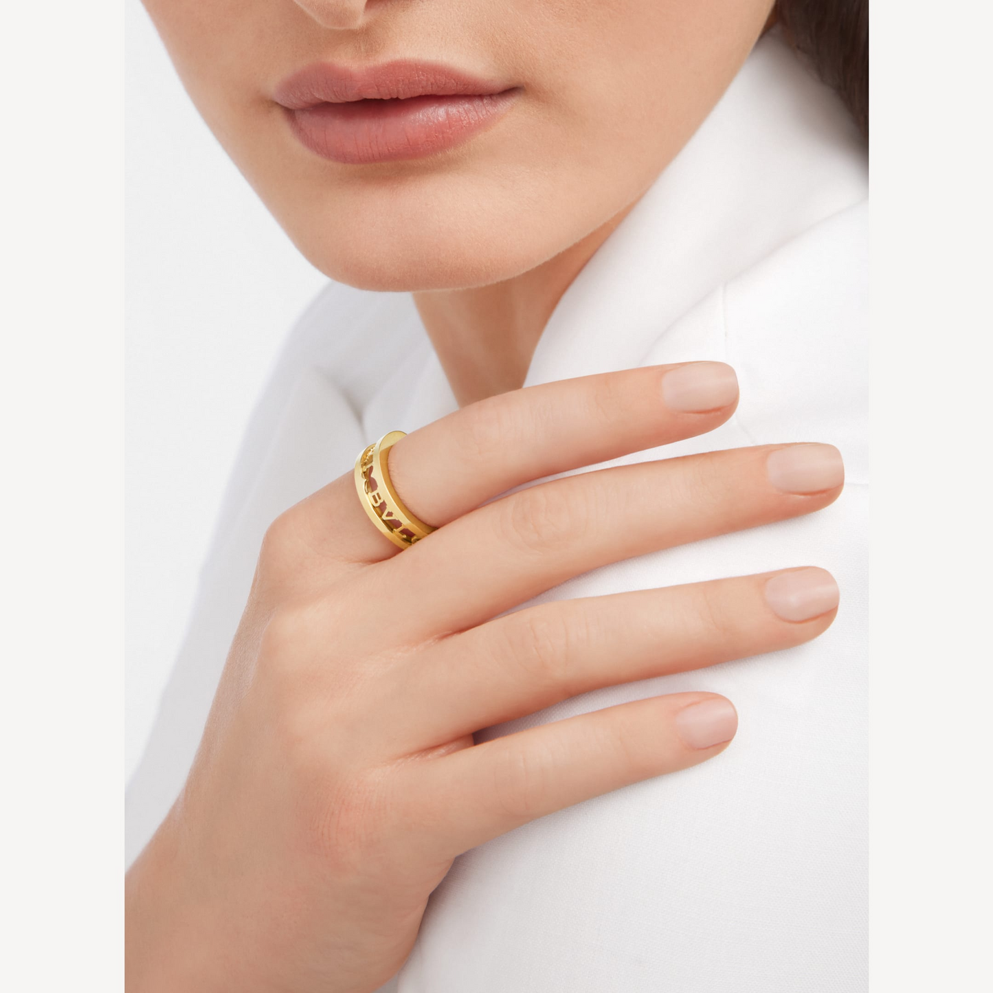 [Eterna Jewels]ZERO 1 ONE-BAND-RING MIT OFFENEM LOGO UND SPIRALE