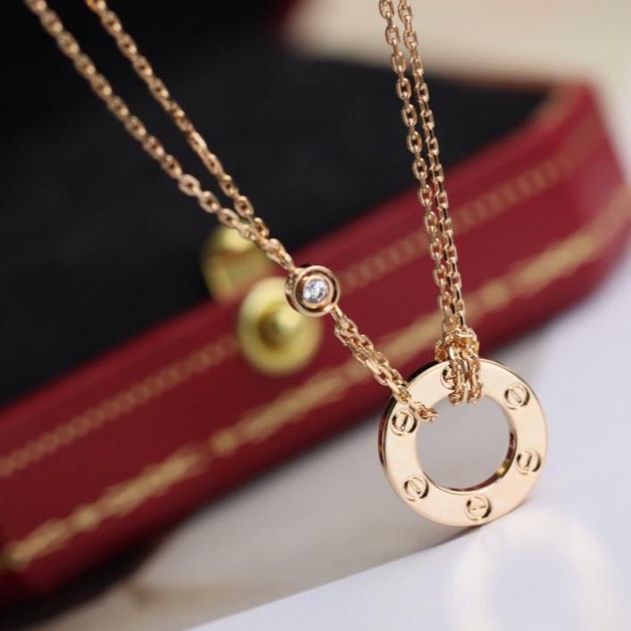[Eterna Jewels]LIEBESKETTE VERSTELLBAR ROSÉGOLD 2 DIAMANTEN