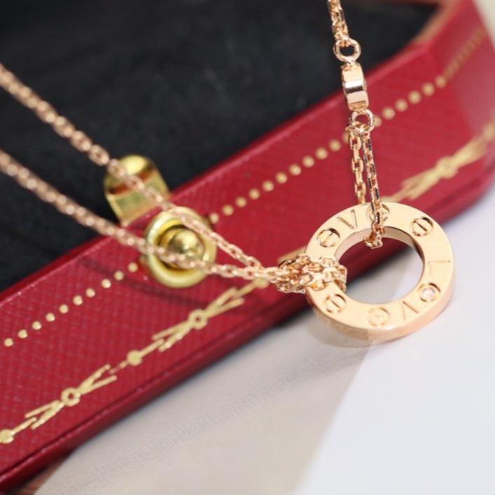 [Eterna Jewels]LIEBESKETTE VERSTELLBAR ROSÉGOLD 2 DIAMANTEN