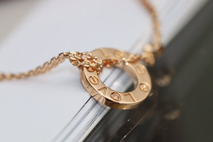 [Eterna Jewels]LIEBESKETTE VERSTELLBAR ROSÉGOLD 2 DIAMANTEN