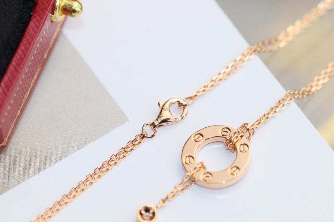 [Eterna Jewels]LIEBESKETTE VERSTELLBAR ROSÉGOLD 2 DIAMANTEN