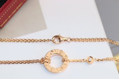 [Eterna Jewels]LIEBESKETTE VERSTELLBAR ROSÉGOLD 2 DIAMANTEN