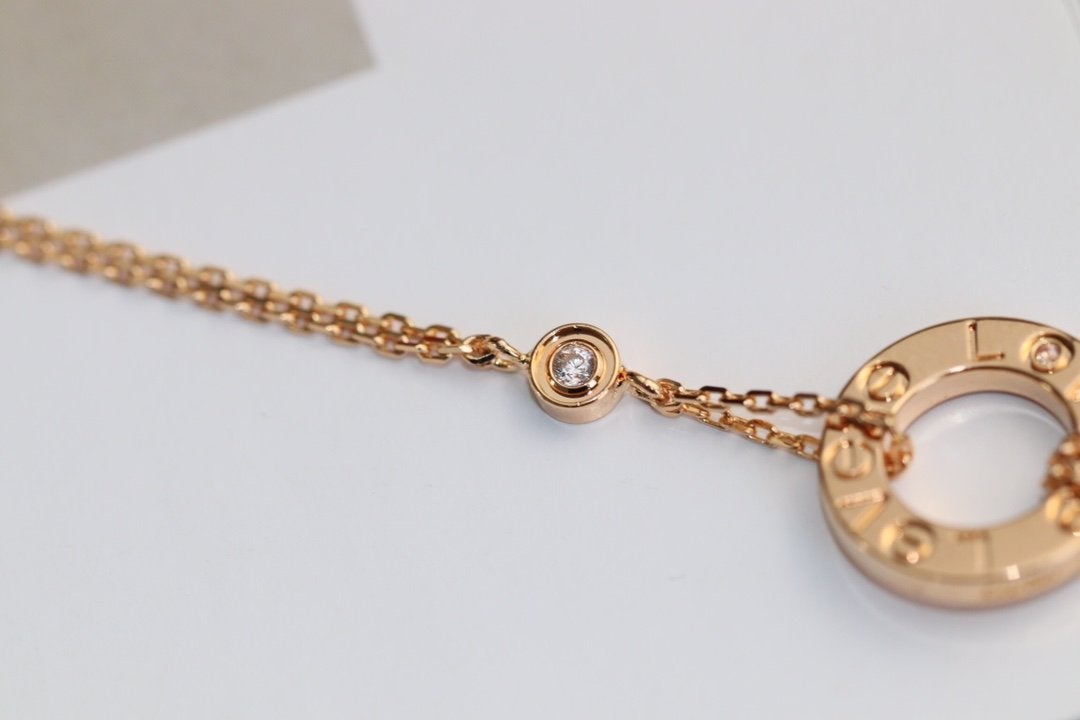[Eterna Jewels]LIEBESKETTE VERSTELLBAR ROSÉGOLD 2 DIAMANTEN