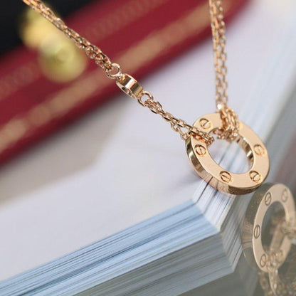 [Eterna Jewels]LIEBESKETTE VERSTELLBAR ROSÉGOLD 2 DIAMANTEN