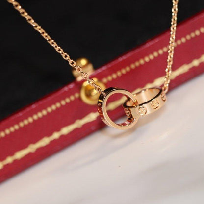 [Eterna Jewels]LOVE-HALSKETTE ROSÉGOLD UND SILBER