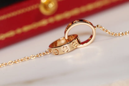 [Eterna Jewels]LOVE-HALSKETTE ROSÉGOLD UND SILBER