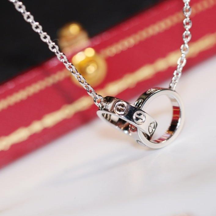 [Eterna Jewels]LOVE-HALSKETTE ROSÉGOLD UND SILBER