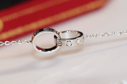 [Eterna Jewels]LOVE-HALSKETTE ROSÉGOLD UND SILBER