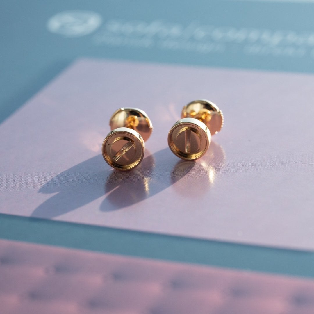 [Eterna Jewels]LOVE EARRINGS PINK GOLD 10MM