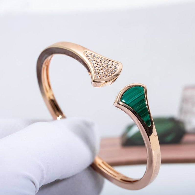 [Eterna Jewels]DREAM BRACELET OFFENER MALACHIT ROSÉGOLD