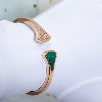 [Eterna Jewels]DREAM BRACELET OFFENER MALACHIT ROSÉGOLD