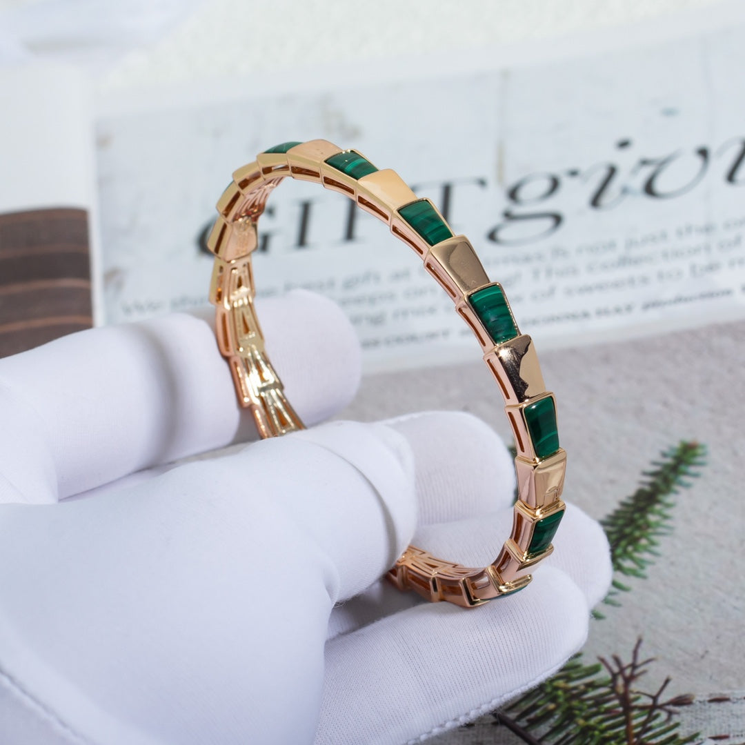 [Eterna Jewels]SERPENTI ARMREIF ROSÉGOLD MALACHIT