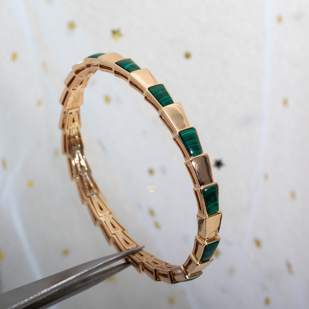 [Eterna Jewels]SERPENTI ARMREIF ROSÉGOLD MALACHIT