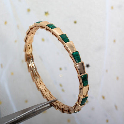 [Eterna Jewels]SERPENTI ARMREIF ROSÉGOLD MALACHIT