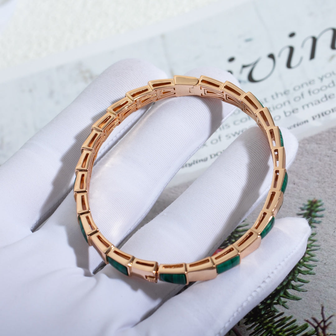 [Eterna Jewels]SERPENTI ARMREIF ROSÉGOLD MALACHIT