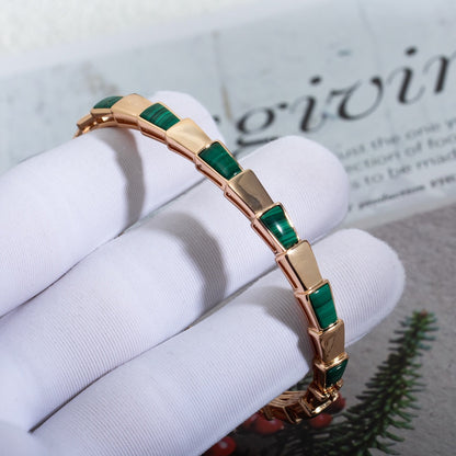 [Eterna Jewels]SERPENTI ARMREIF ROSÉGOLD MALACHIT
