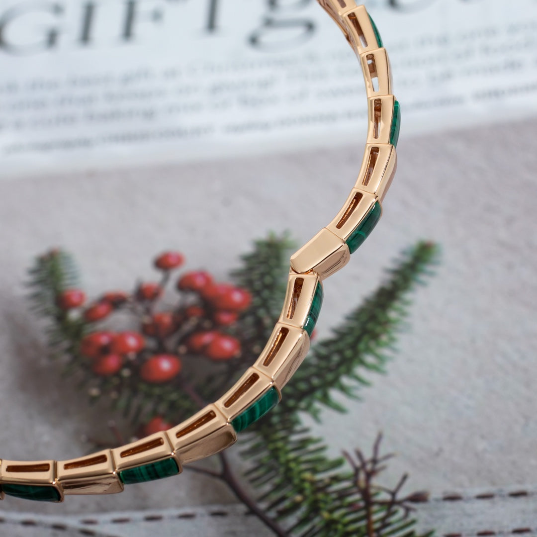 [Eterna Jewels]SERPENTI ARMREIF ROSÉGOLD MALACHIT