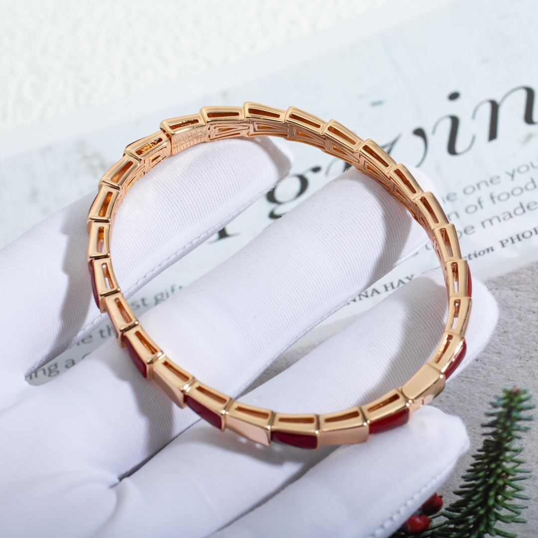 [Eterna Jewels]SCHLANGENARMBAND ROSÉGOLD RUBELLIT