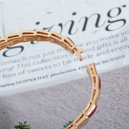 [Eterna Jewels]SCHLANGENARMBAND ROSÉGOLD RUBELLIT