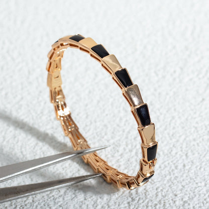 [Eterna Jewels]SCHLANGENARMBAND ROSÉGOLD ONYX