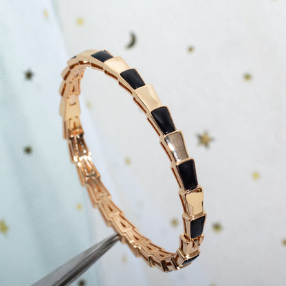 [Eterna Jewels]SCHLANGENARMBAND ROSÉGOLD ONYX