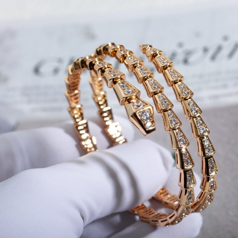[Eterna Jewels]SERPENTI ARMREIF ROSÉGOLD DIAMANT DOPPELREIHIG