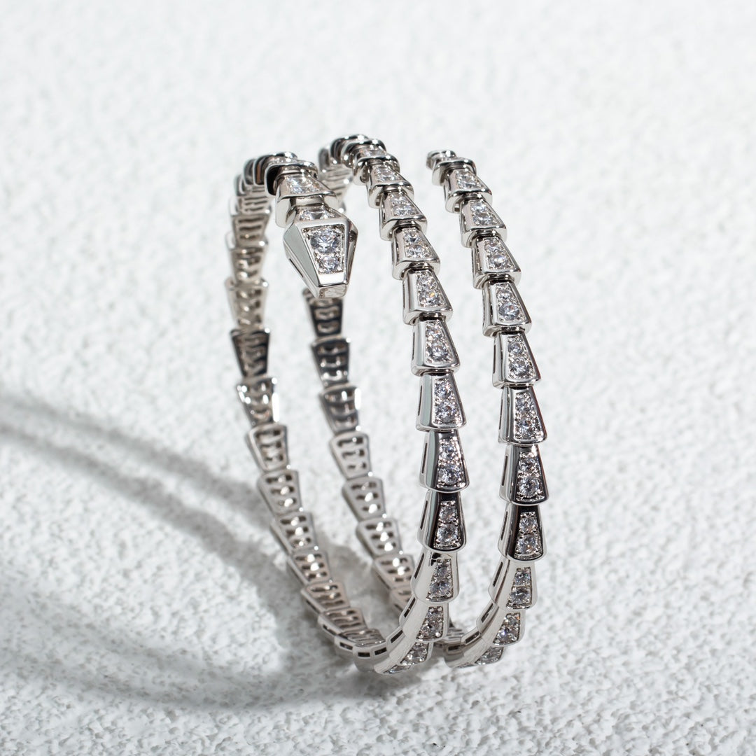 [Eterna Jewels]SCHLANGENARMBAND SILBER DIAMANT DOPPELREIHIG