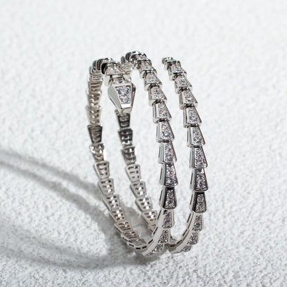[Eterna Jewels]SCHLANGENARMBAND SILBER DIAMANT DOPPELREIHIG